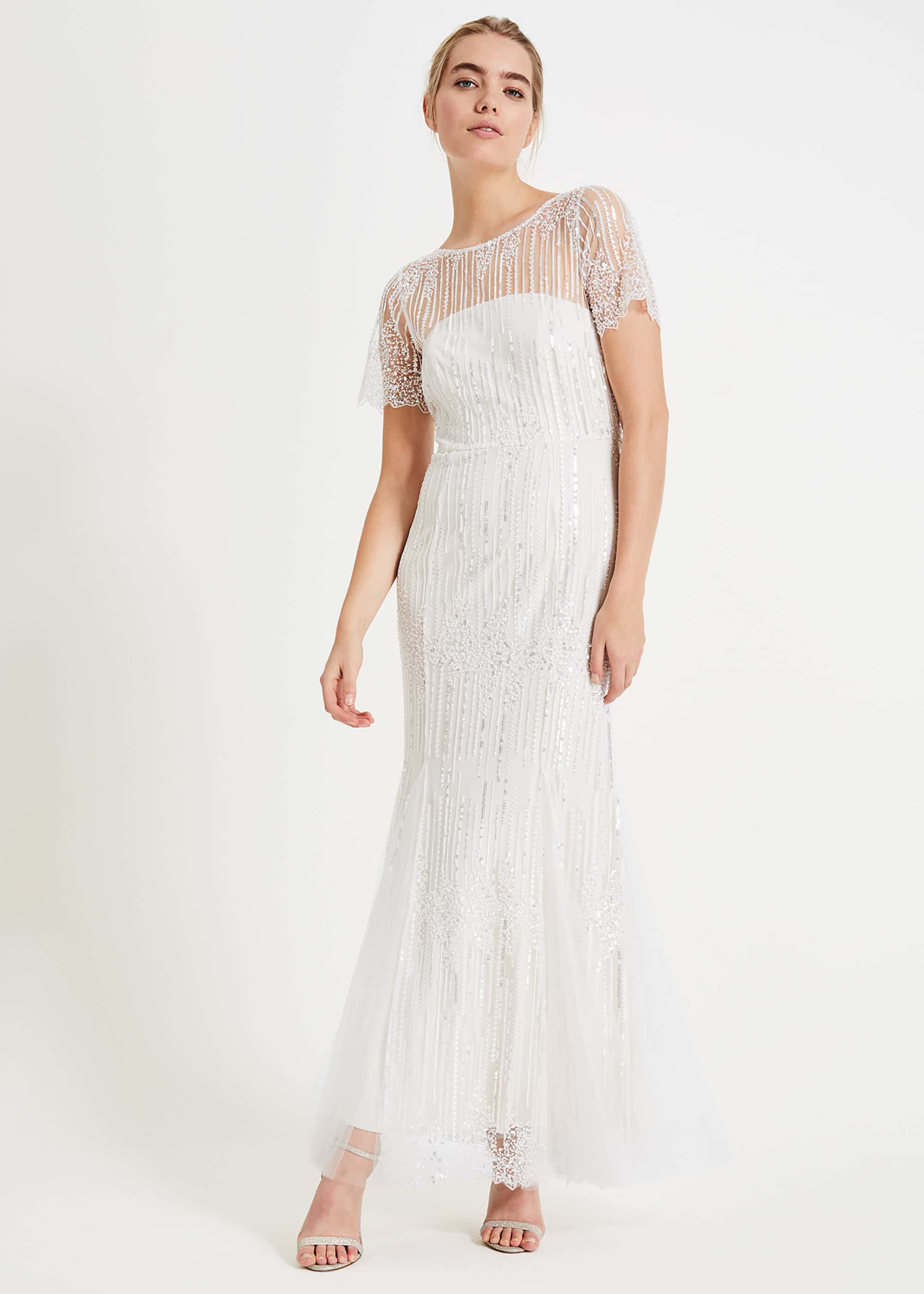 3 quarter sleeve lace wedding dress