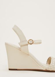 Leather Plait Strap Wedge Shoe