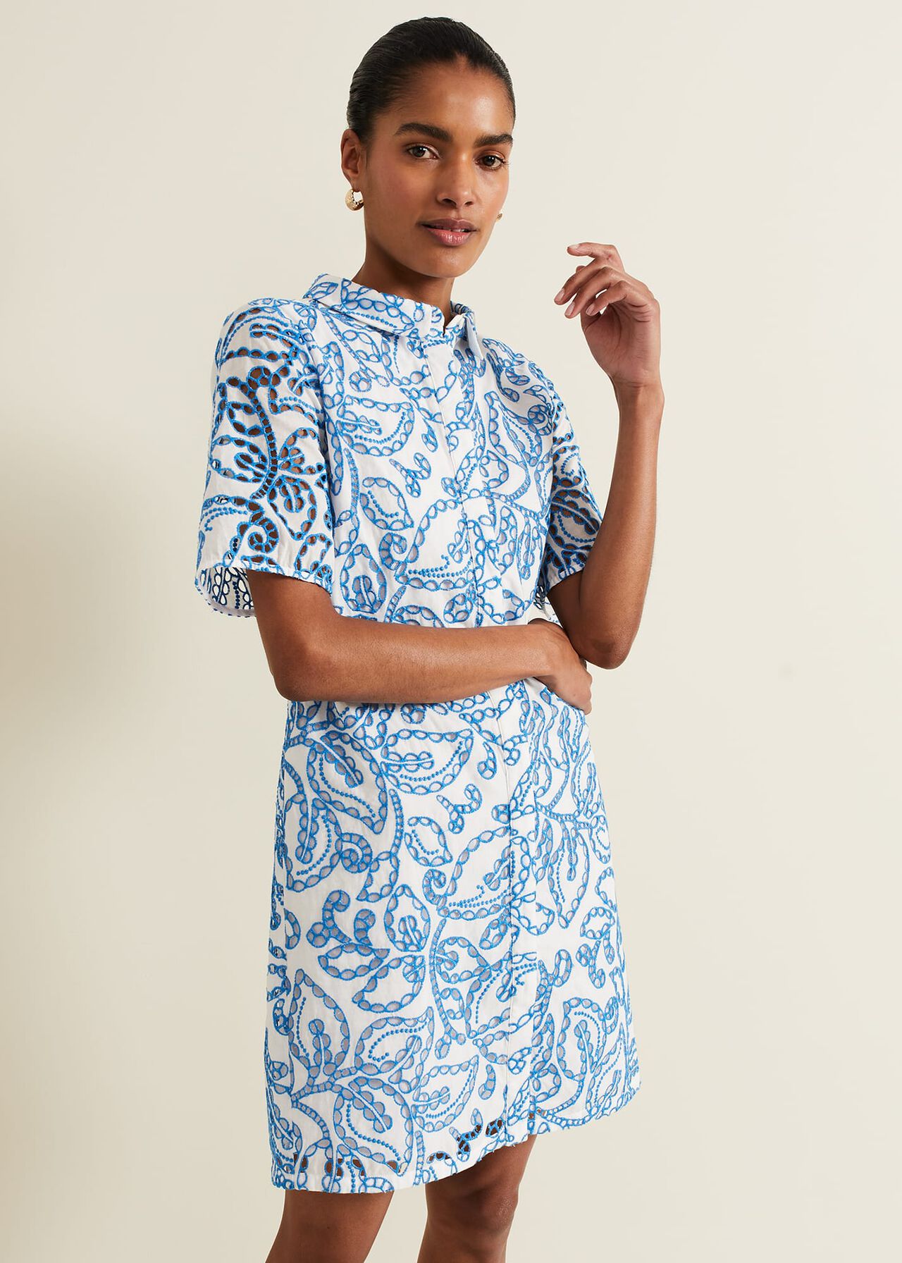 Nicky Broderie Swing Dress | Phase Eight UK