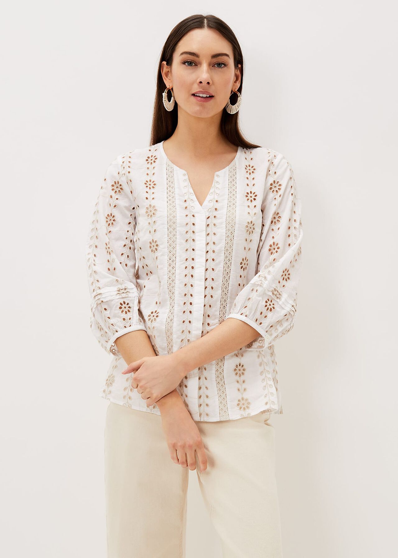 Caela Broderie Blouse | Phase Eight UK