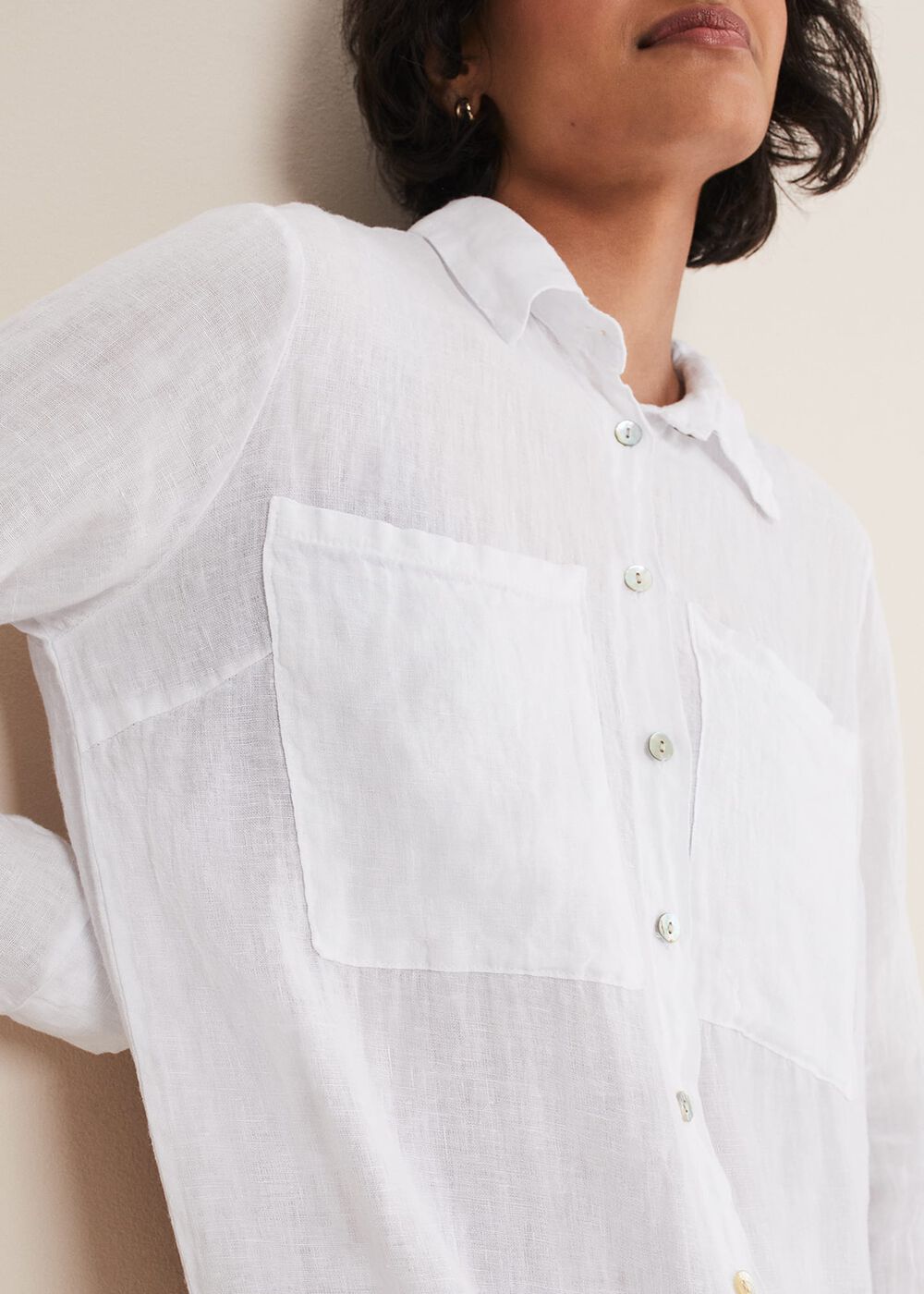 Cynthia Linen Longline Shirt Dress