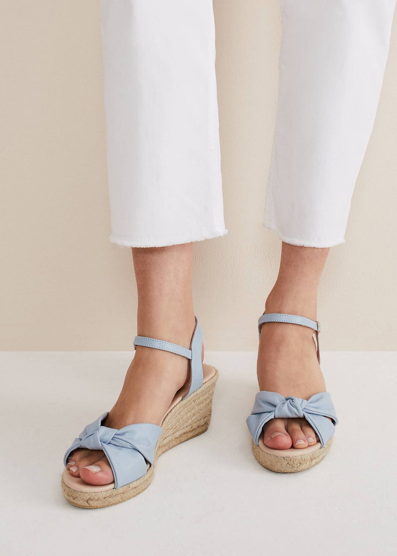 Leather Knot Front Espadrilles