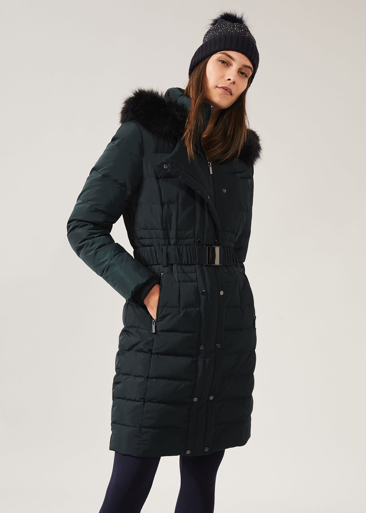 Leona Double Breasted Long Puffer | Phase Eight UK
