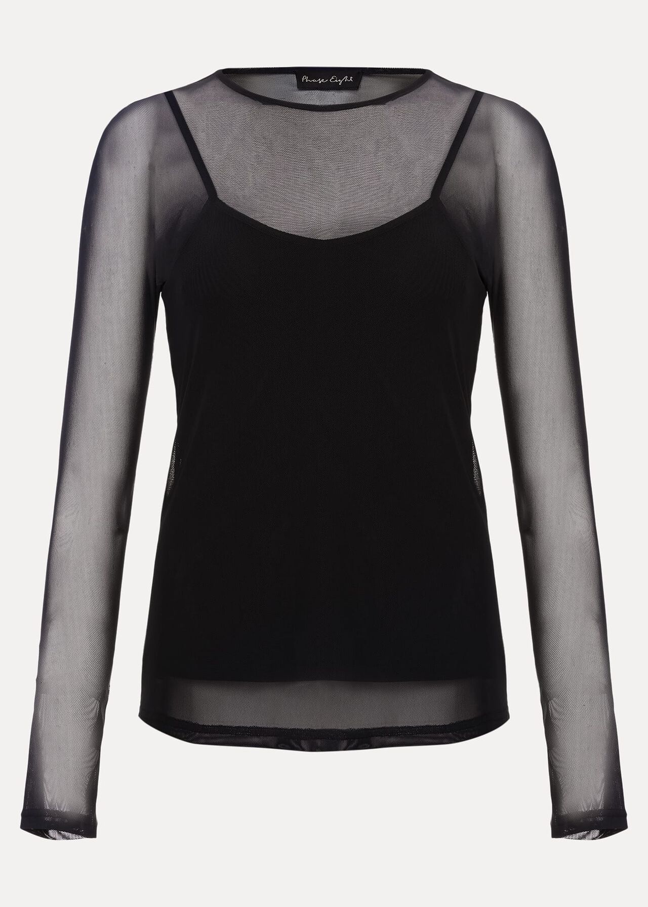 Eleena Black Mesh Top