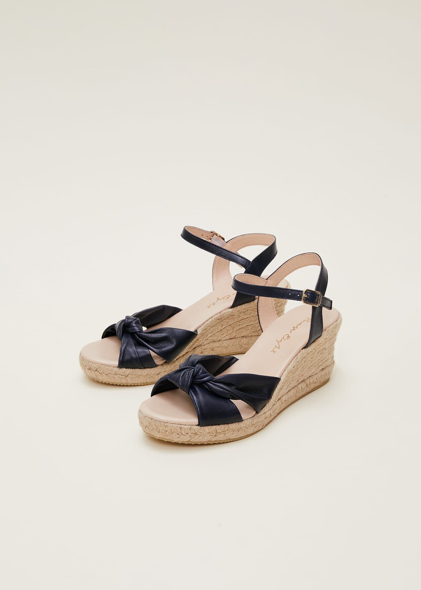 Leather Knot Front Espadrilles