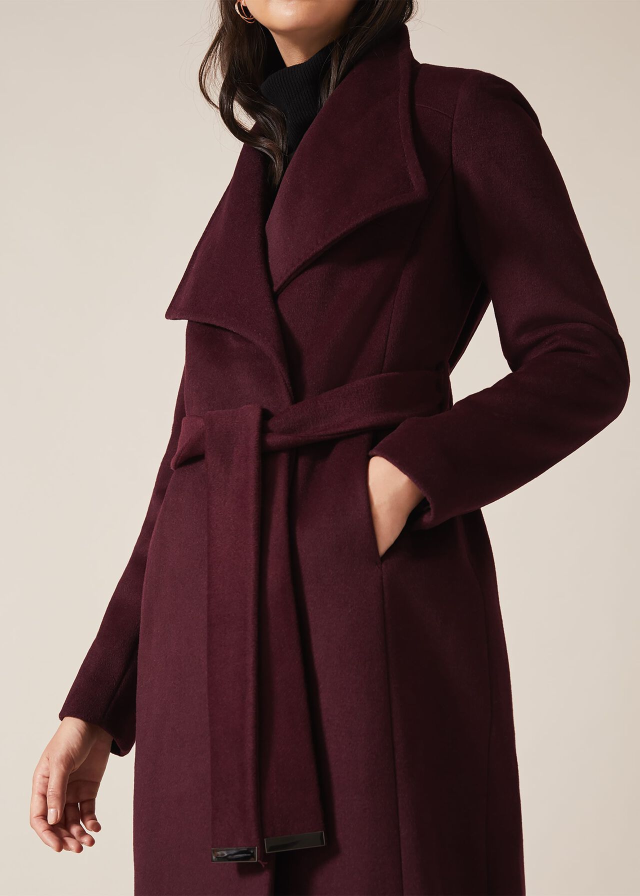 Nicci Belted Wool Trench Coat