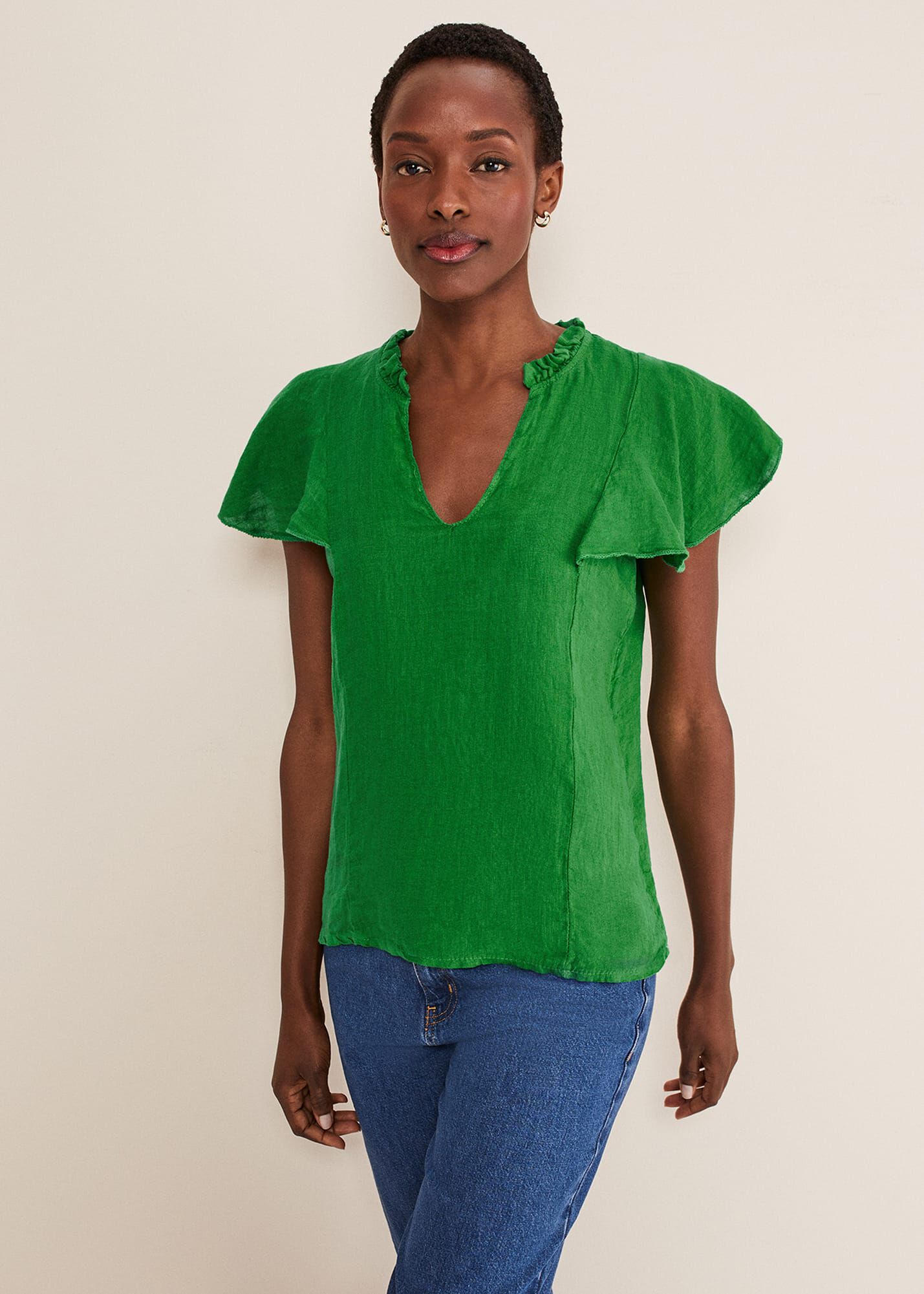 1/60 LINEN / HUE BLOUSE NO SLEEVE col.White - Sleepy PEOPLE