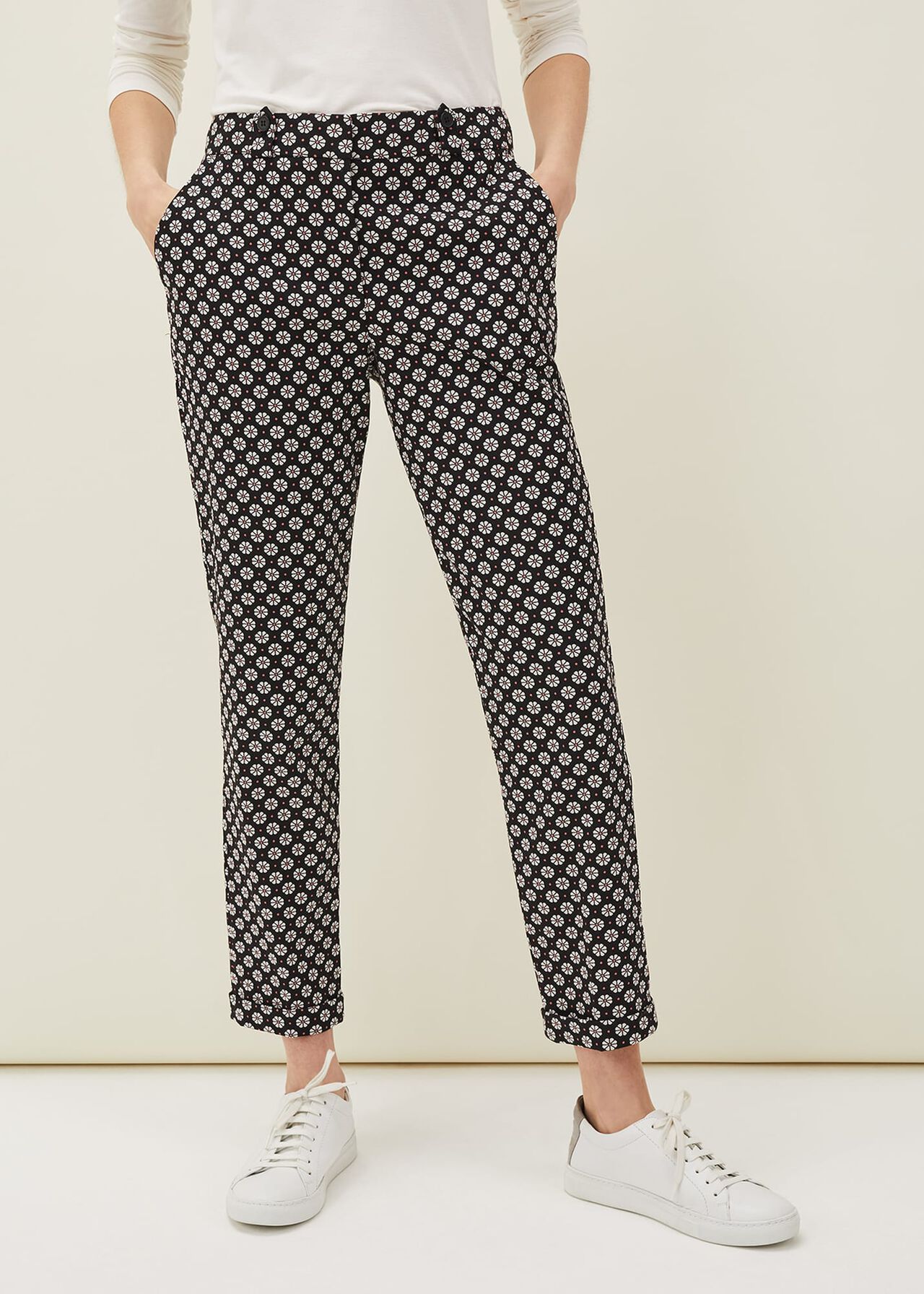 Ryleigh Geometric Print Tapered Trouser | Phase Eight UK