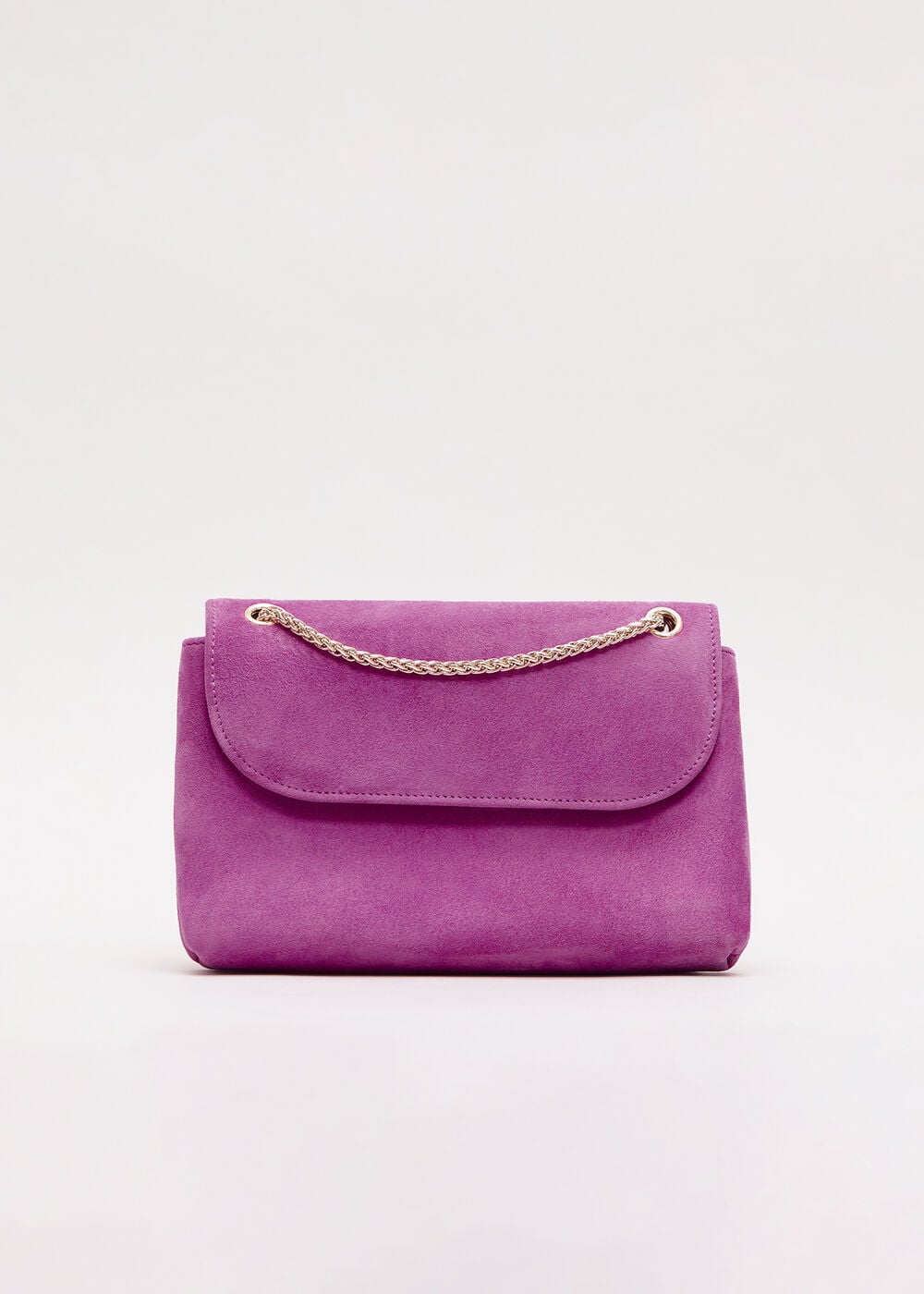 Suede Chain Clutch Bag