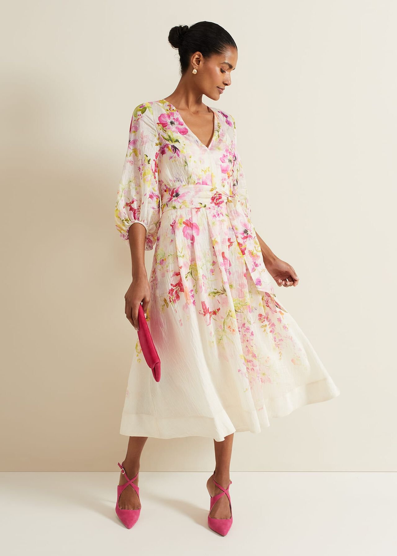 Clancy Floral Print Fit And Flare Dress