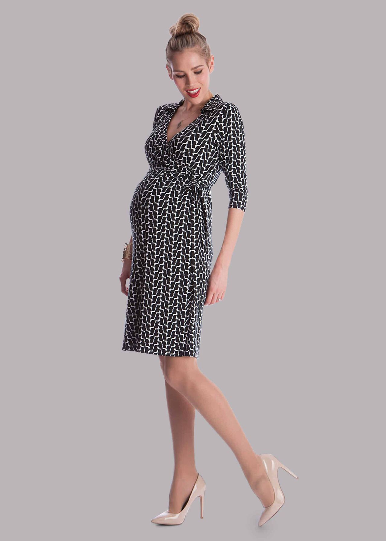 Georgina Maternity Geometric Print Dress