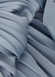 Bonnie Pleated Wrap Satin Maxi Dress