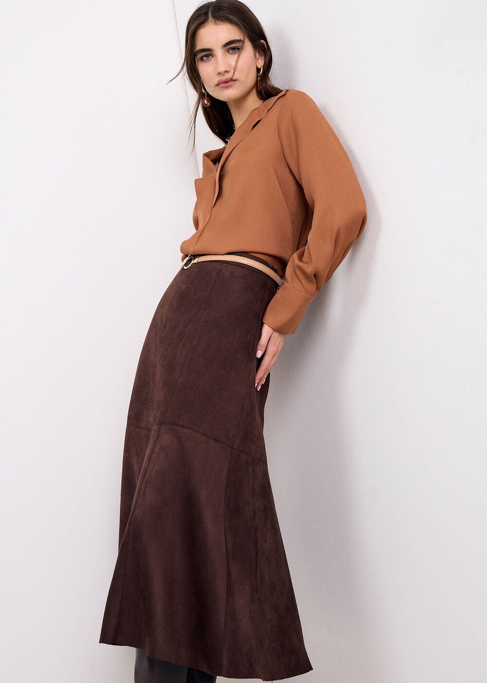 Jessie Faux Suede A-Line Skirt