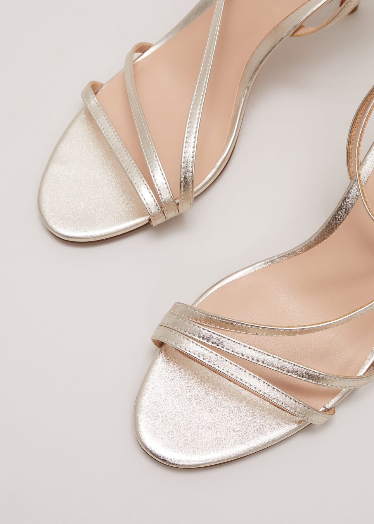Leather Barely There Strappy Sandal