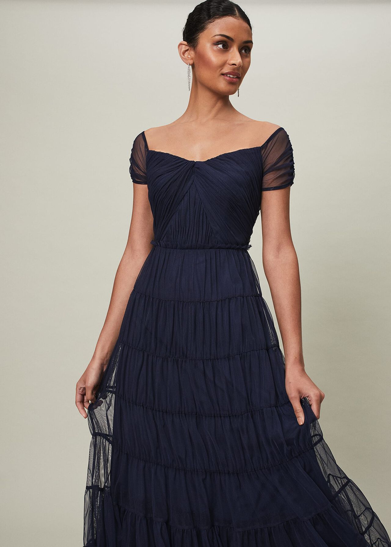 Layla Tulle Tiered Maxi Dress