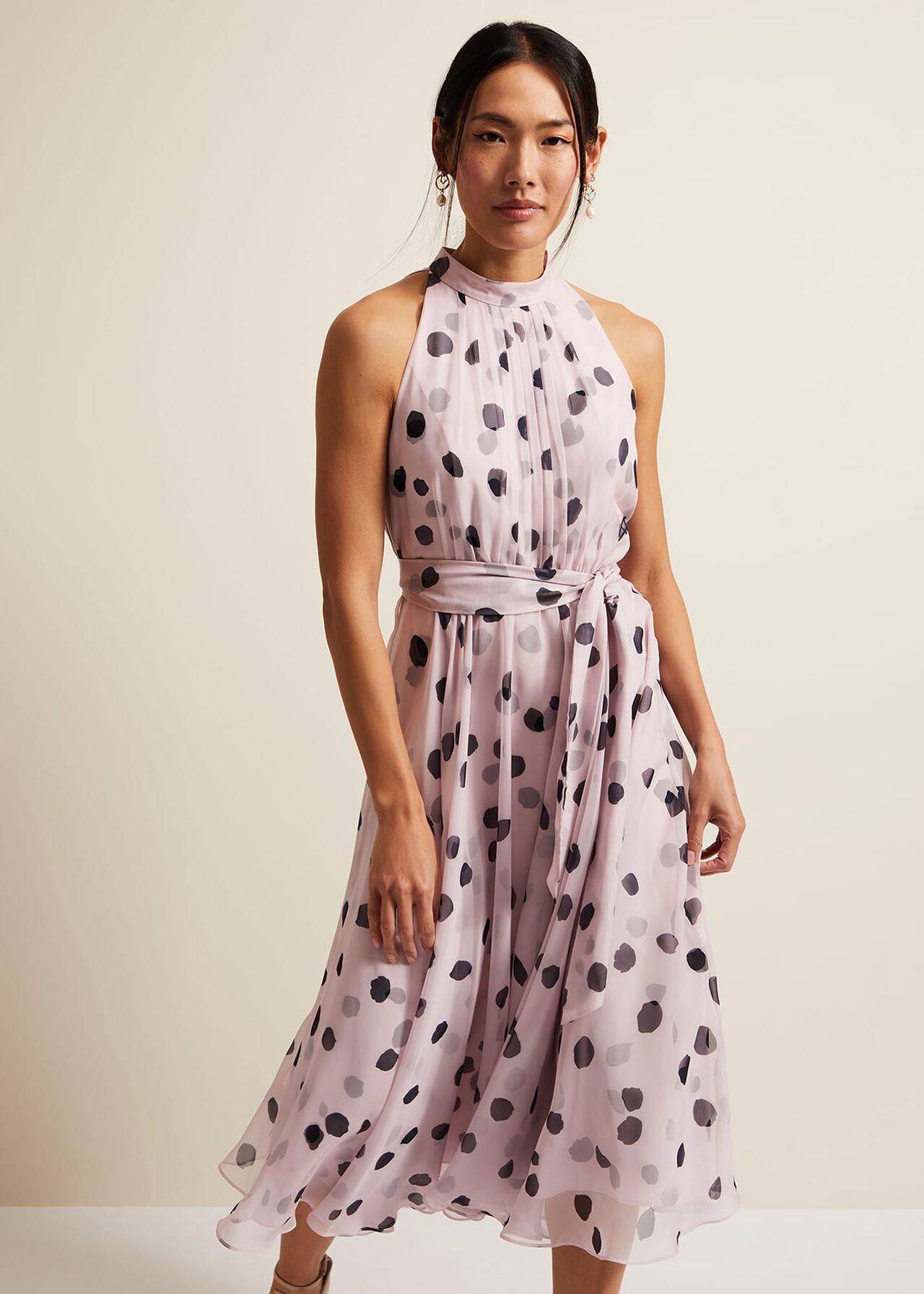 Naomi Spot Chiffon Dress