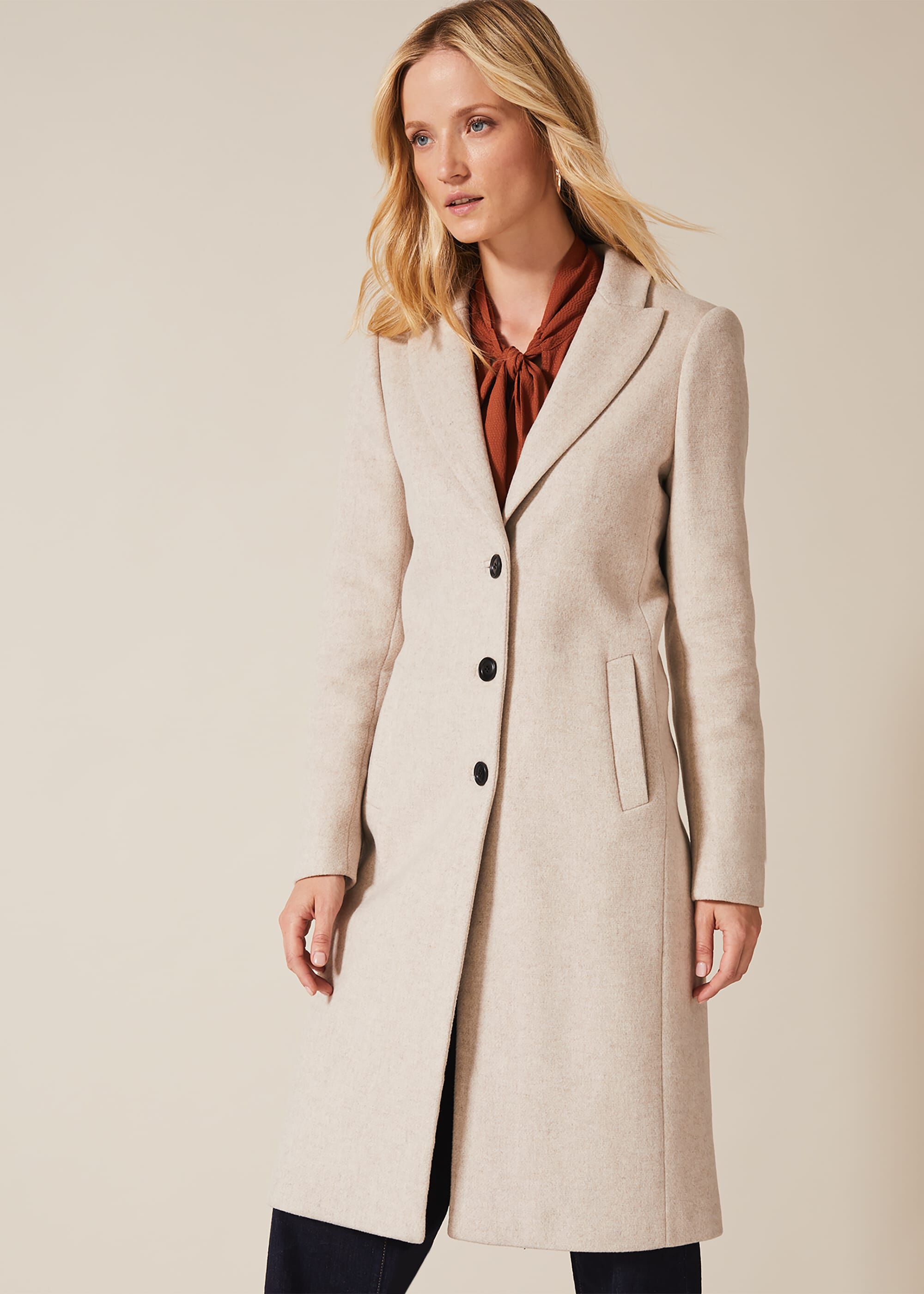 Single breasted online wool coat womens