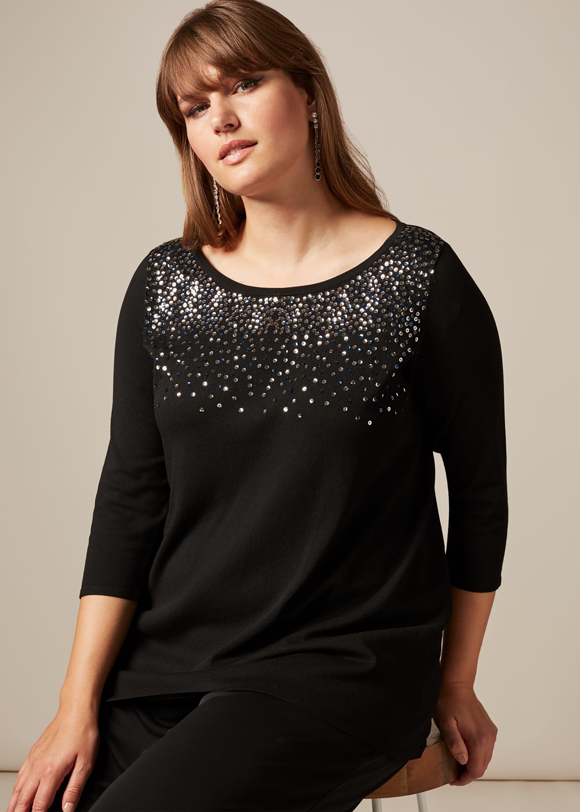 sequin knit top