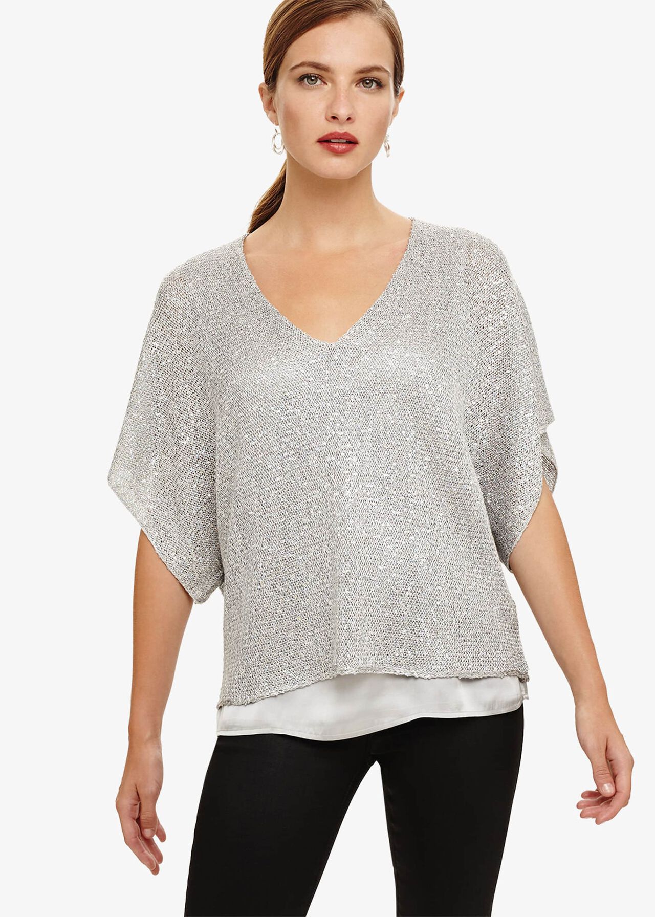 Antonella Hologram Sequin Knitted Top