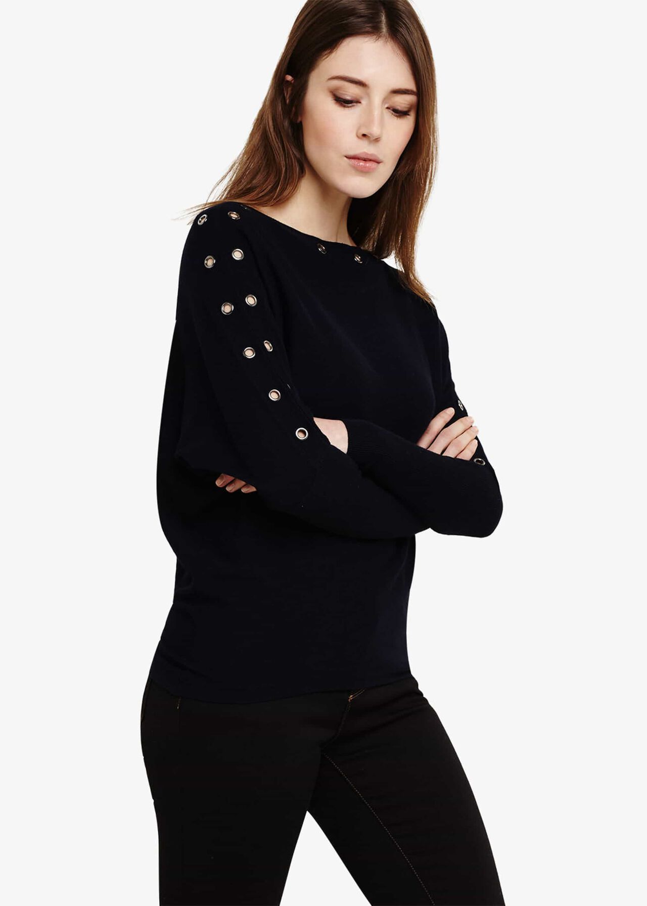 Esther Eyelet Batwing Knitted Top