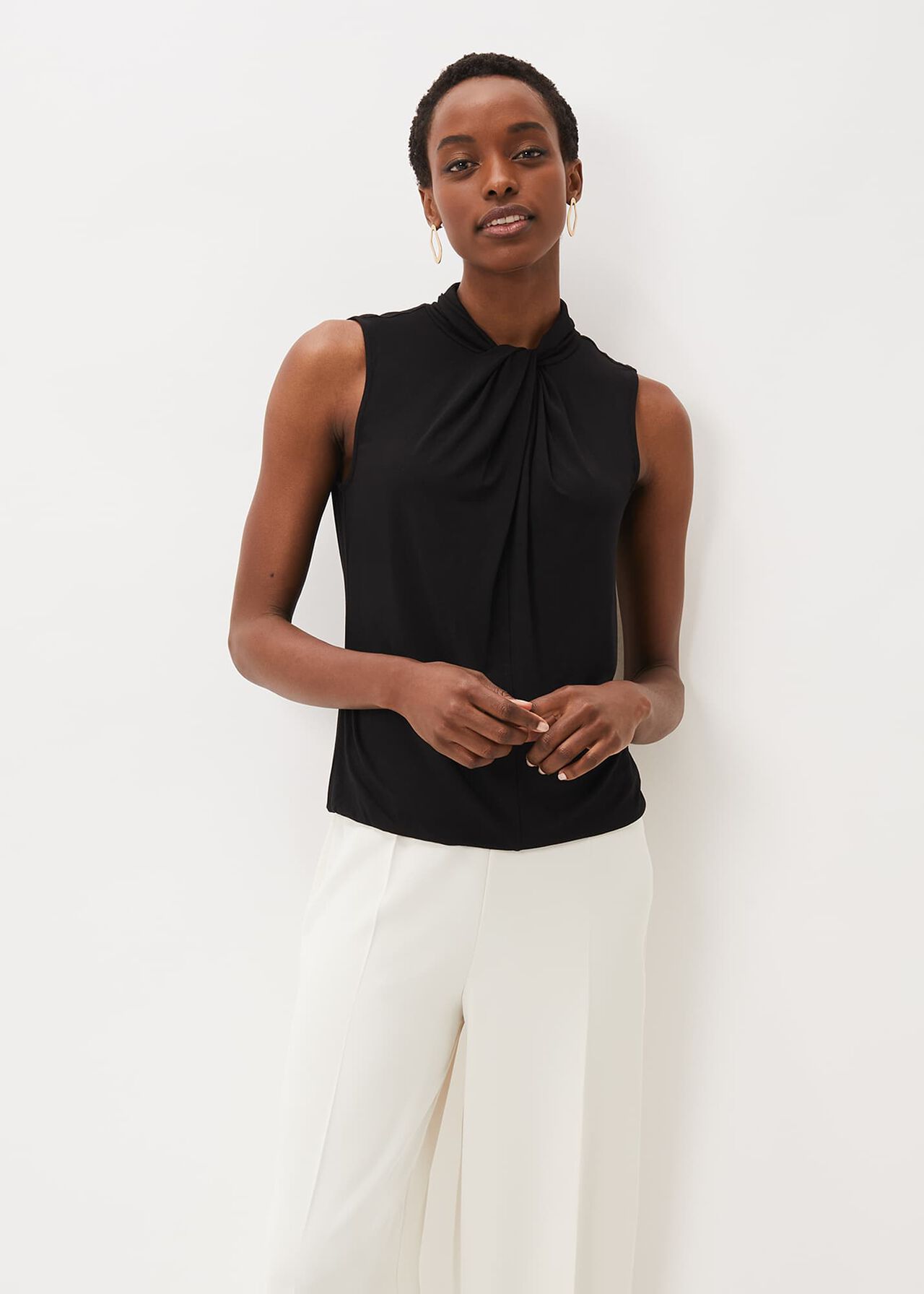 Reign Twist Neck Jersey Top