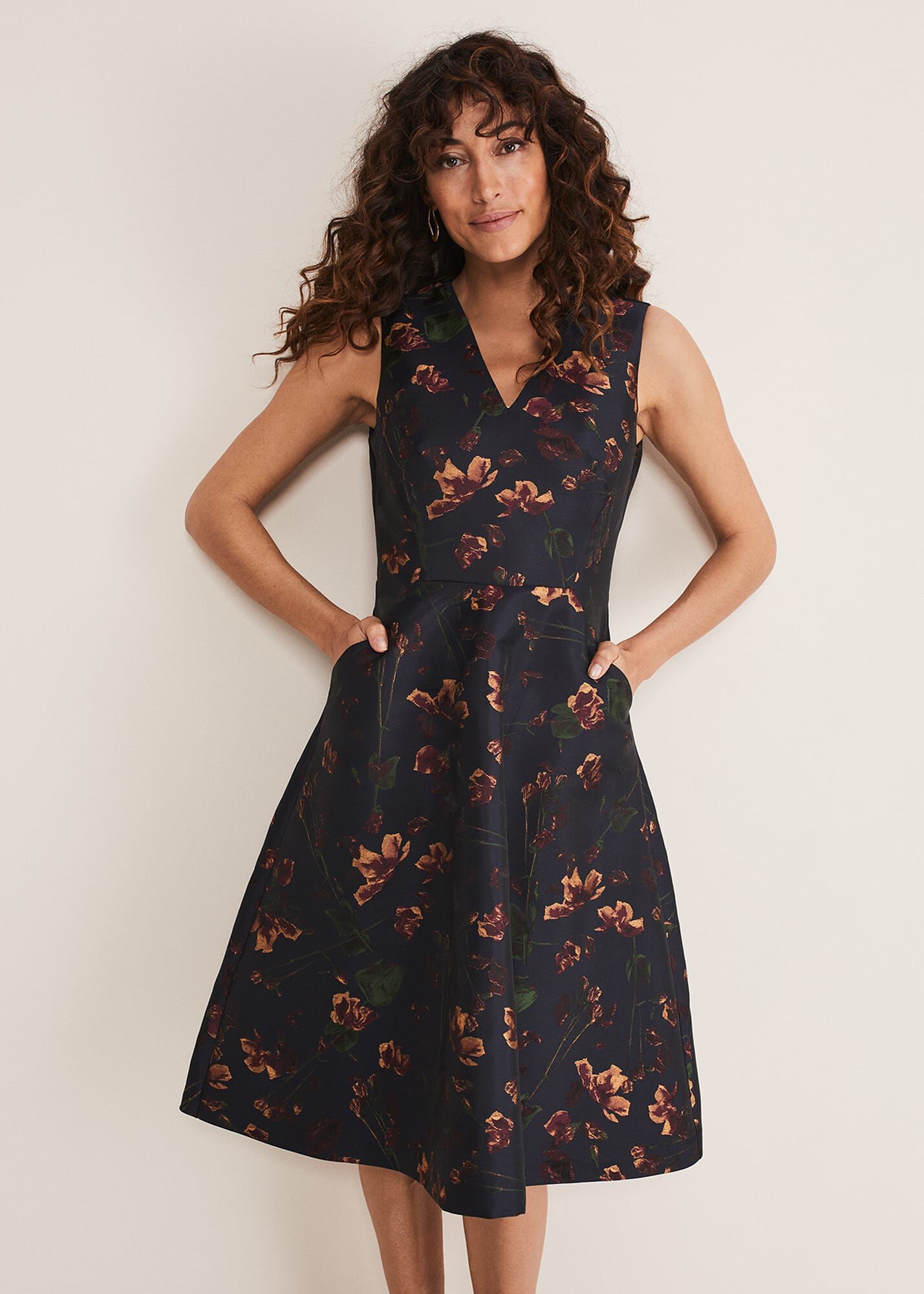 Savannah Jacquard Print Dress | Phase Eight