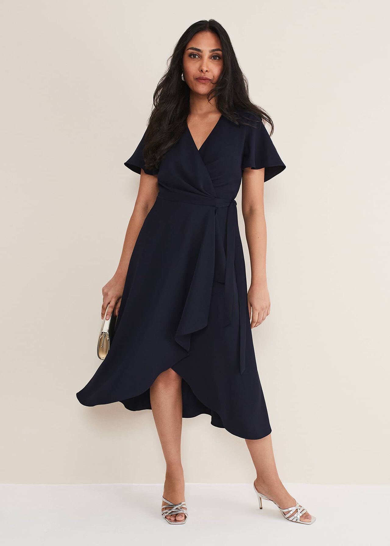 Petite Julissa Frill Wrap Dress Outfit