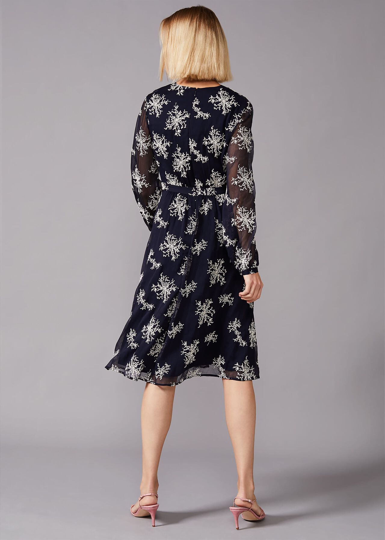 Nicki Embroidered Sprig Tea Dress