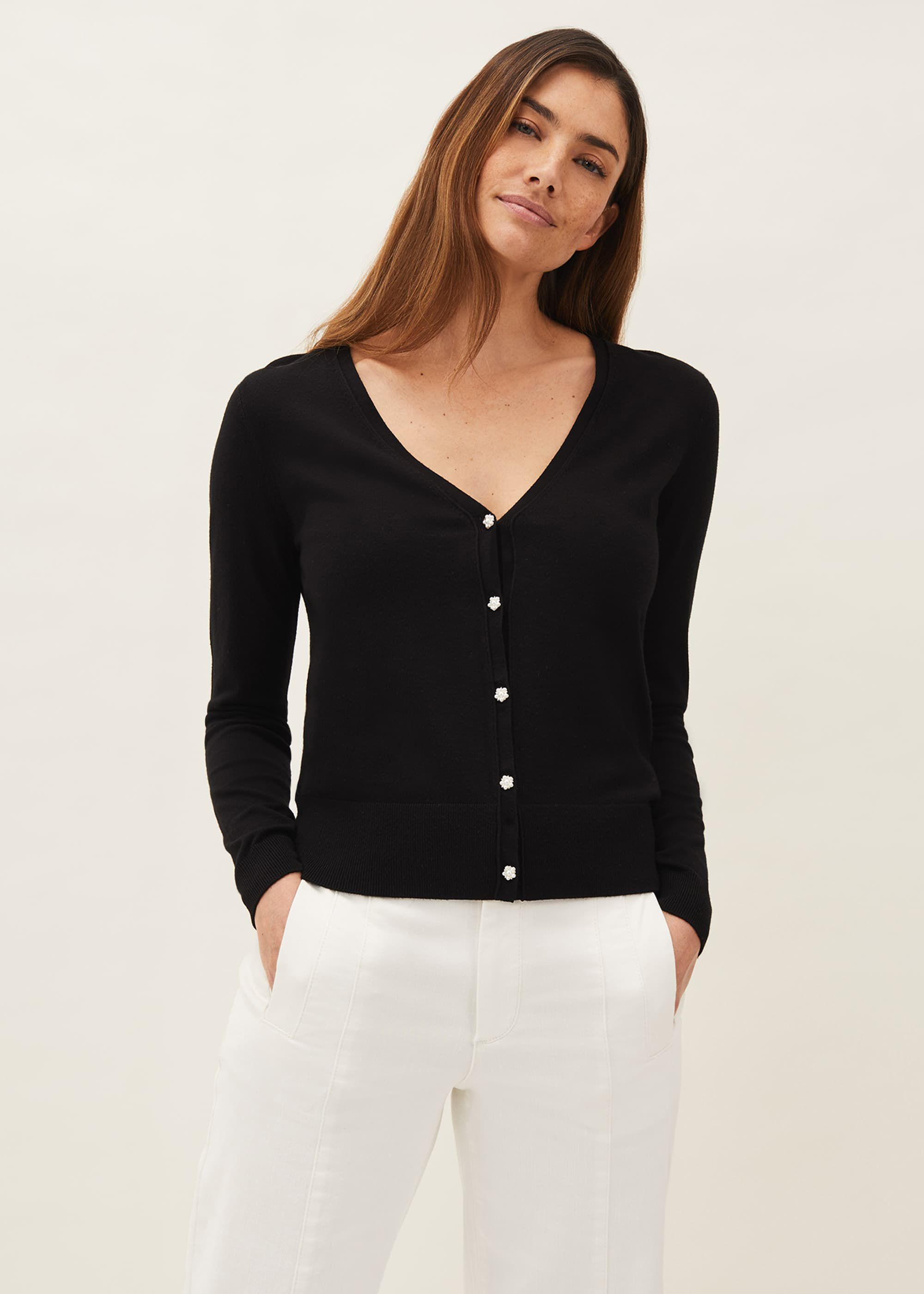 Fitted v top neck cardigan