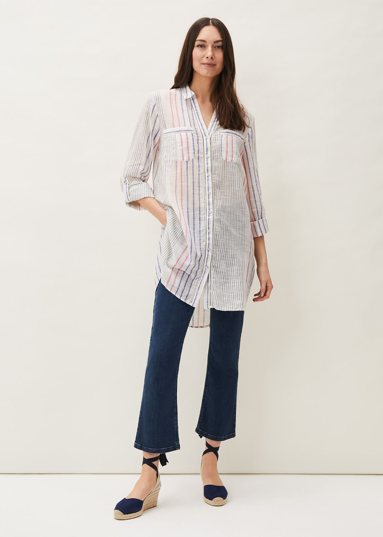 Eliane Stripe Longline Shirt