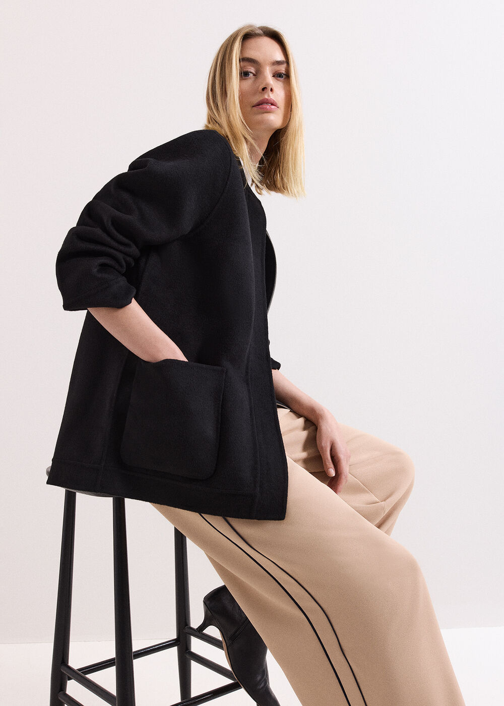 Daria Double Face Wool Swing Coat