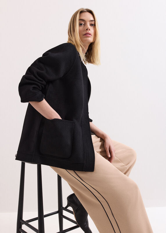 Daria Double Face Wool Swing Coat 