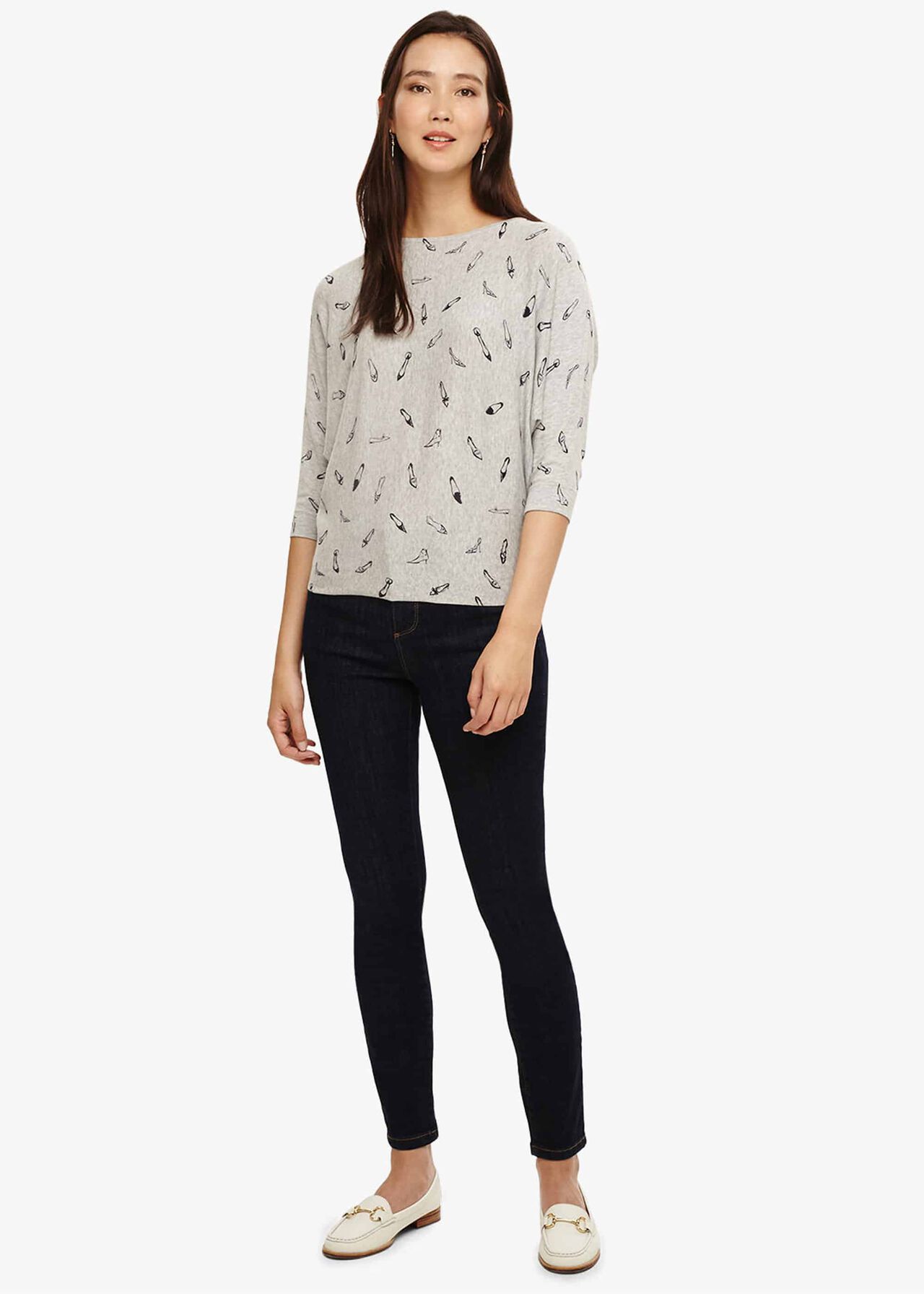 Christa Shoe Print Knitted Top