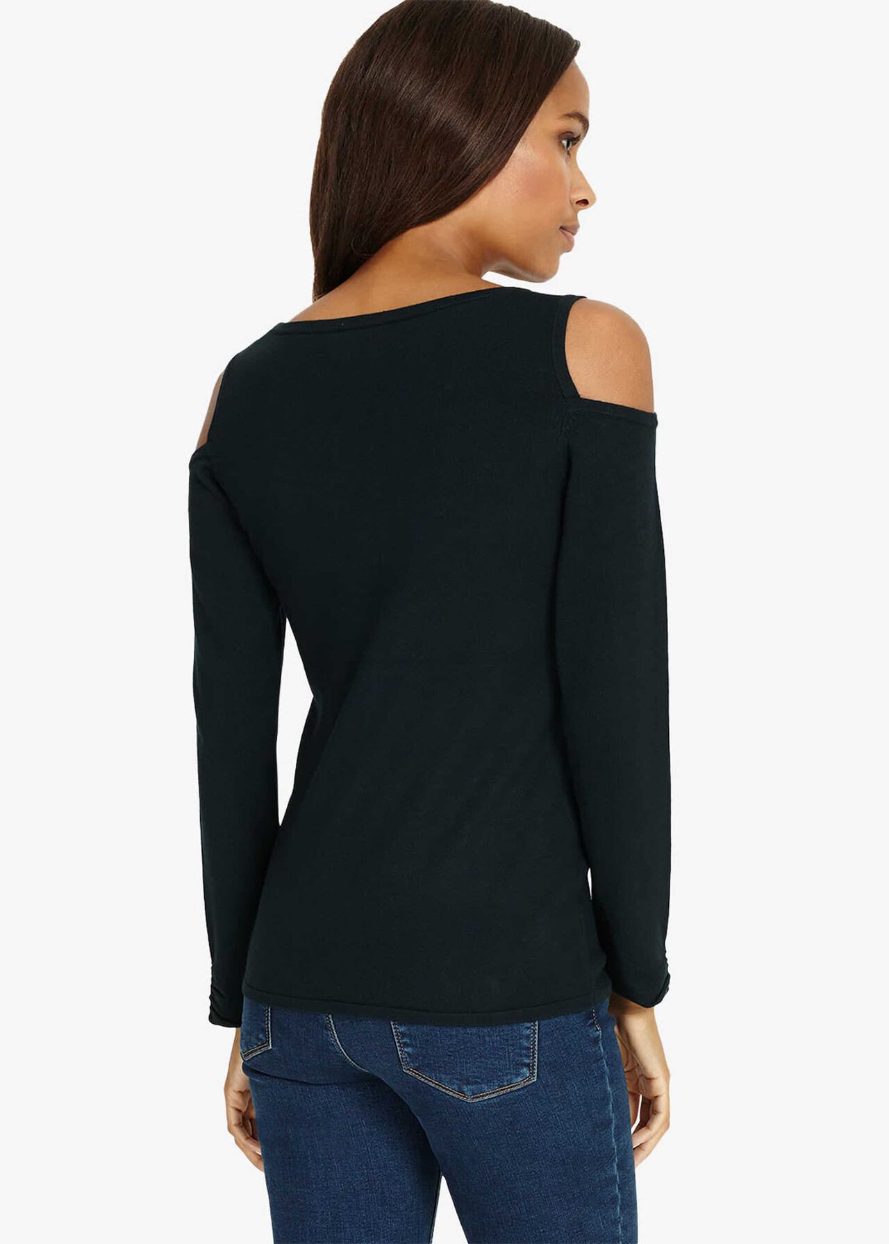 Carly Cold Shoulder Knitted Jumper