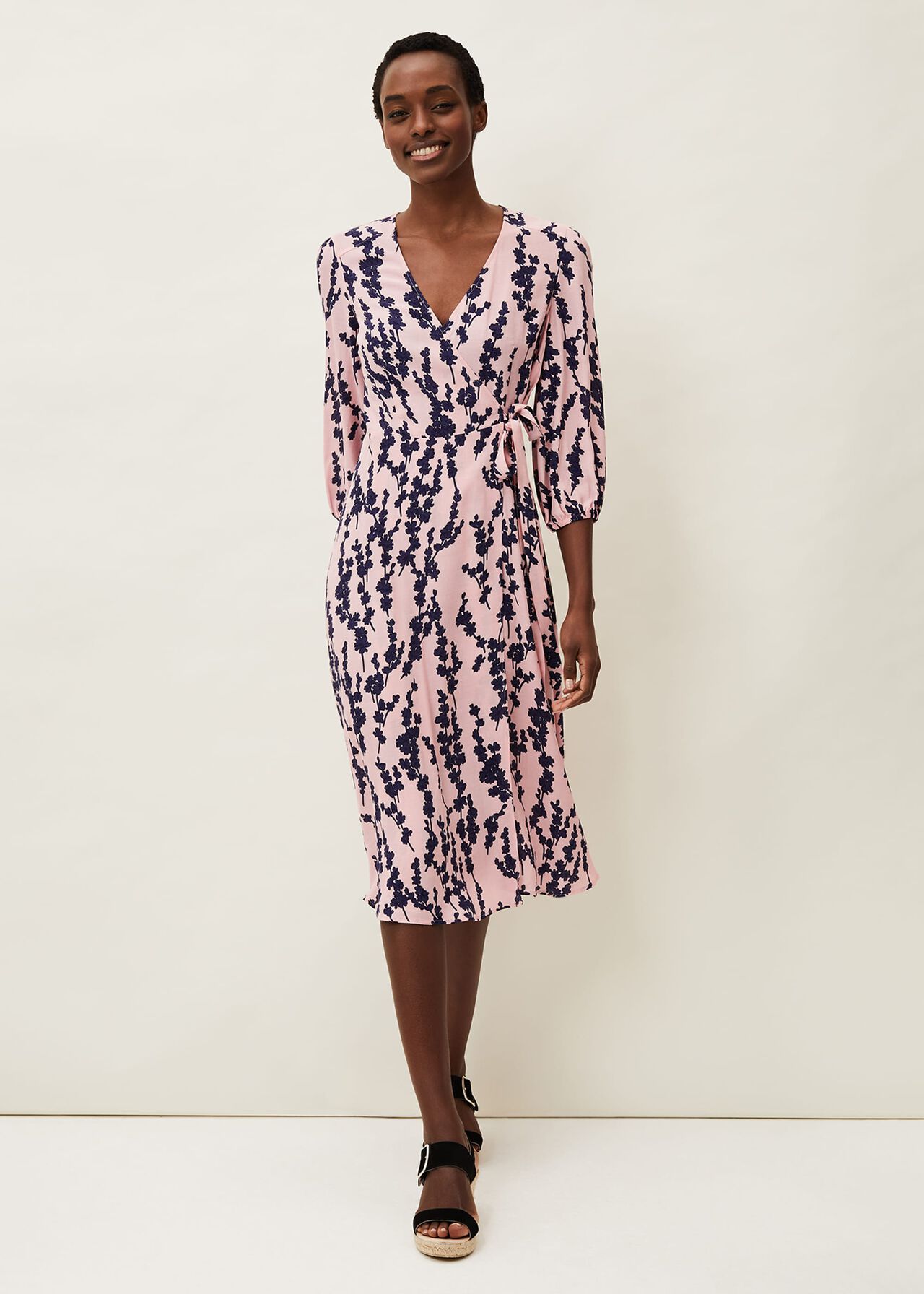 Women's Floral Summer Wrap Midi Dress main image 0