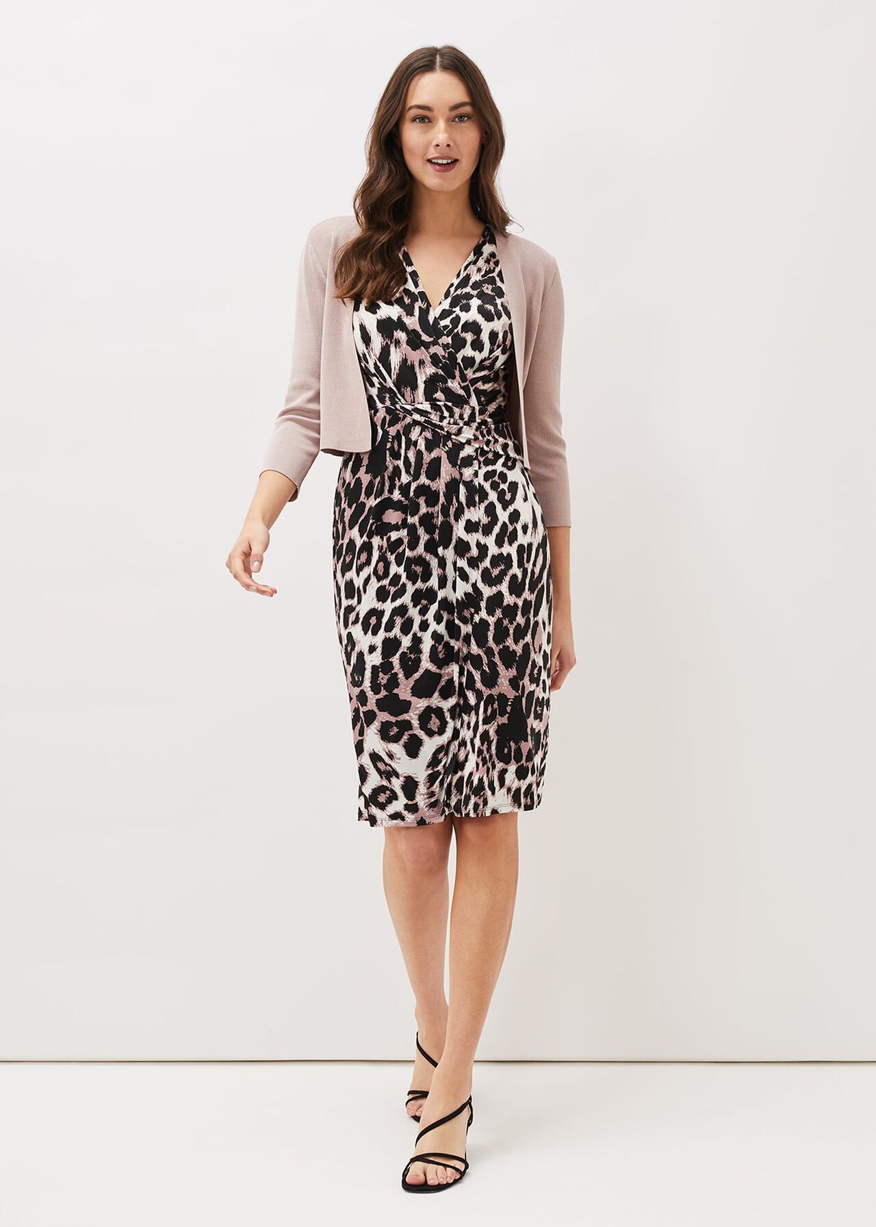 Chelsie Leopard Print Sleeveless Jersey Dress
