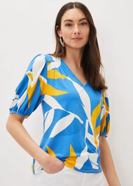 Izzey Leaf Print Top