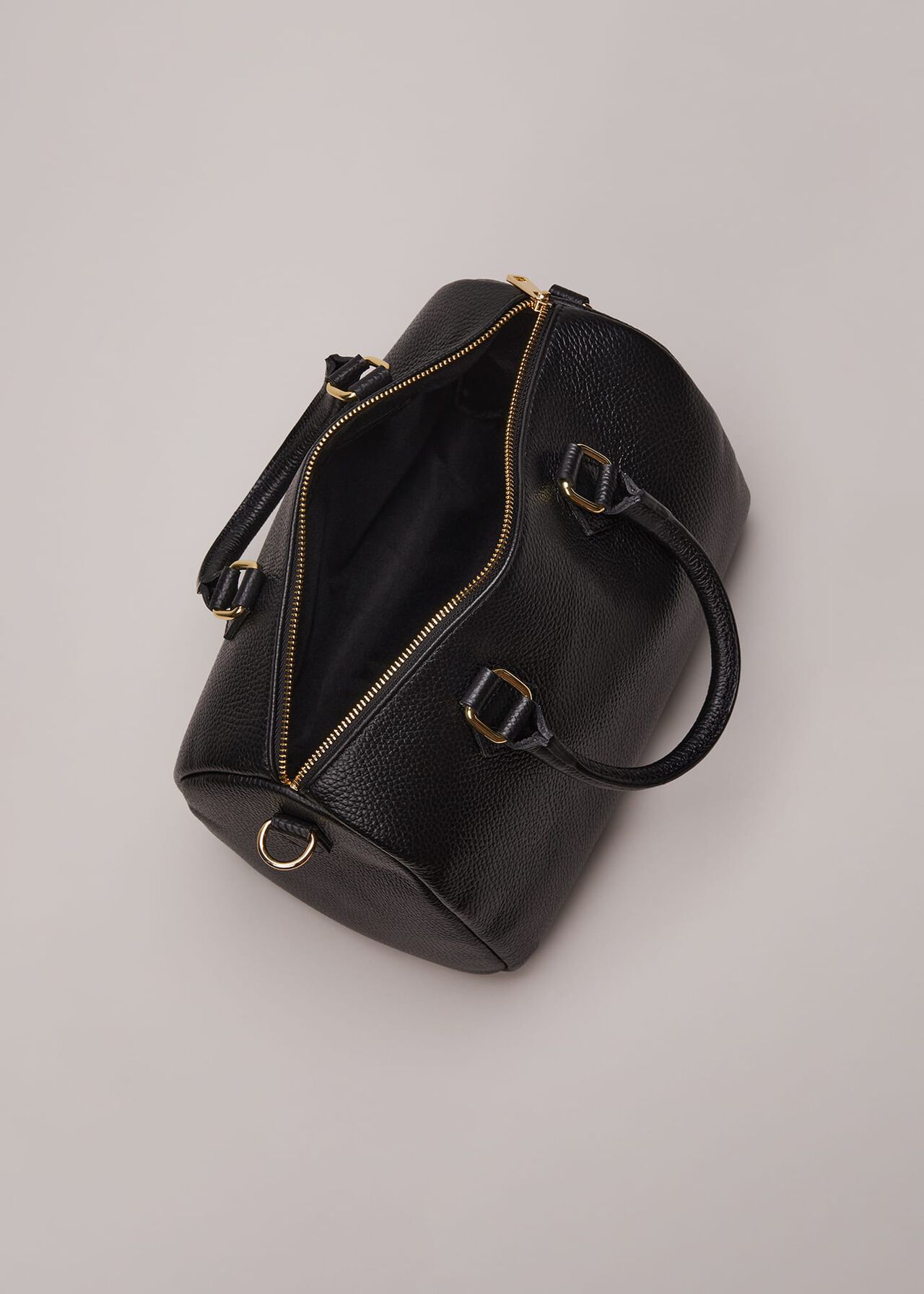 Black Leather Bowling Bag