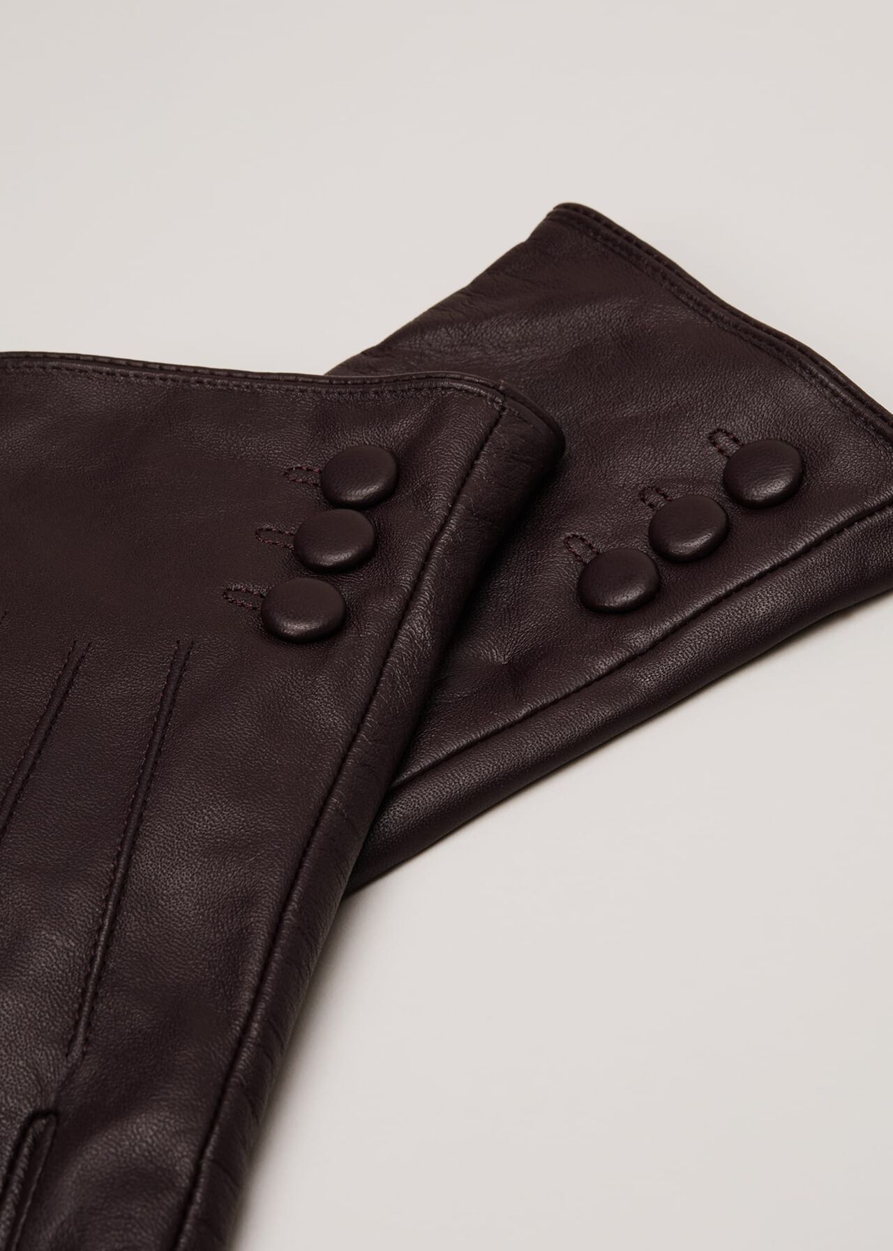 Button Leather Gloves