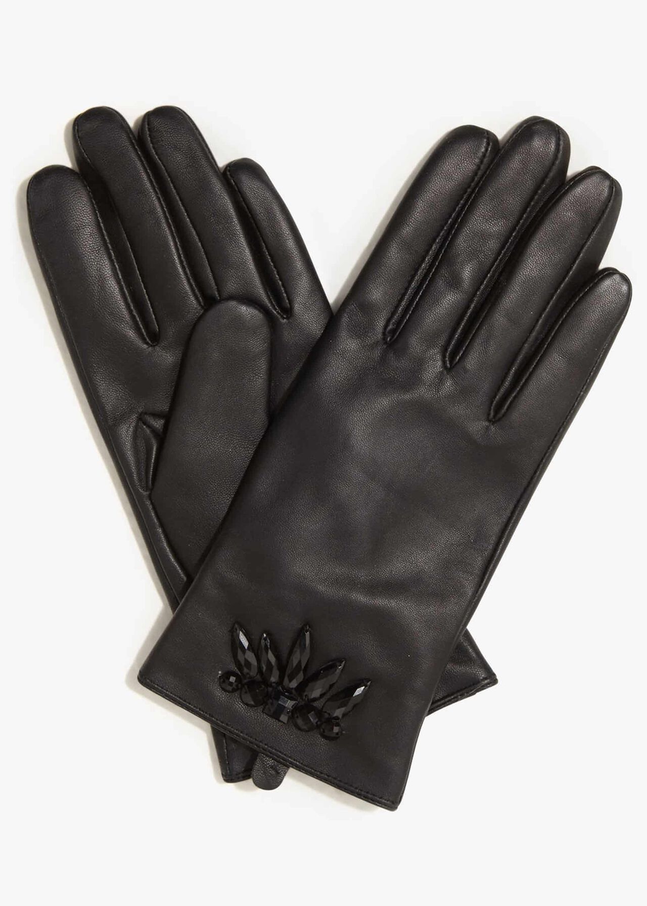 Embellished Leather Gloves