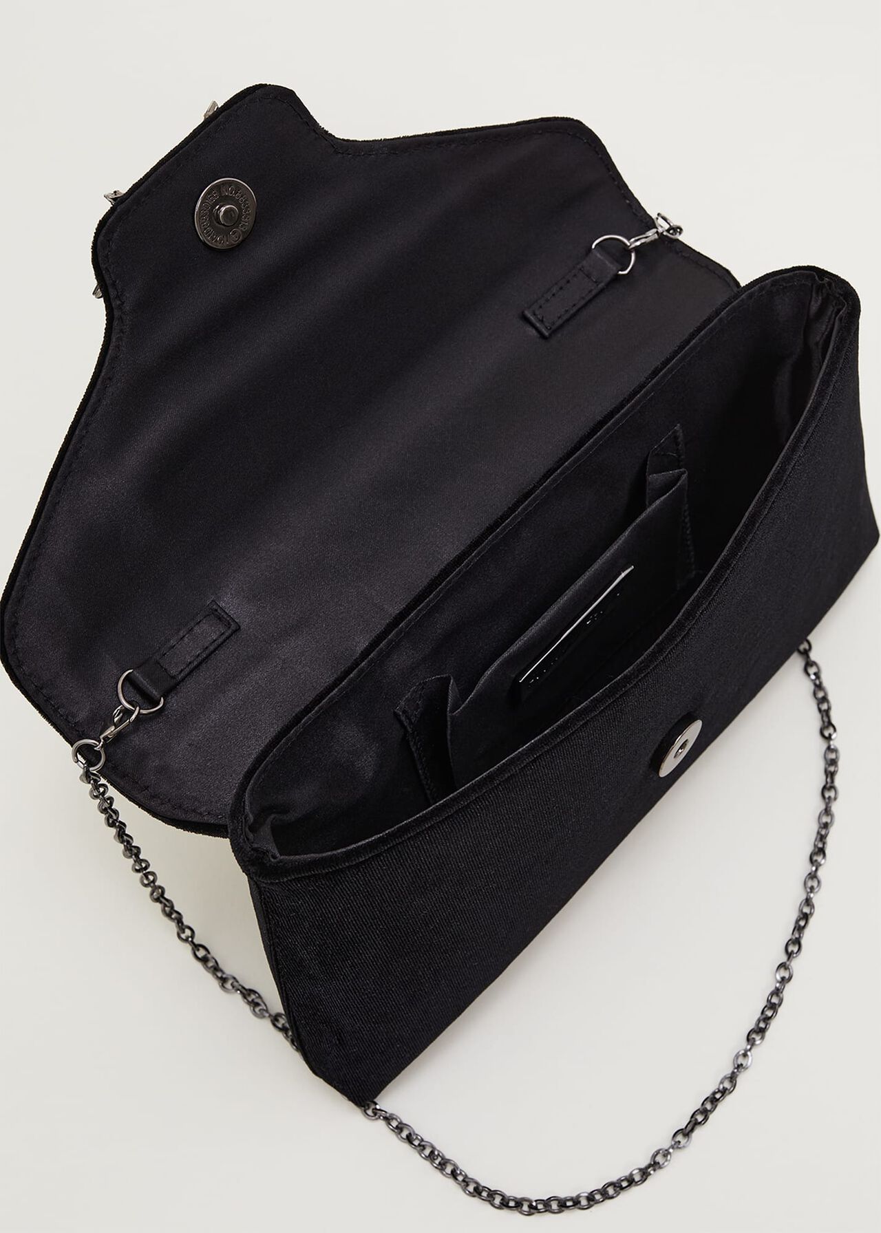 Jewel Front Velvet Clutch Bag