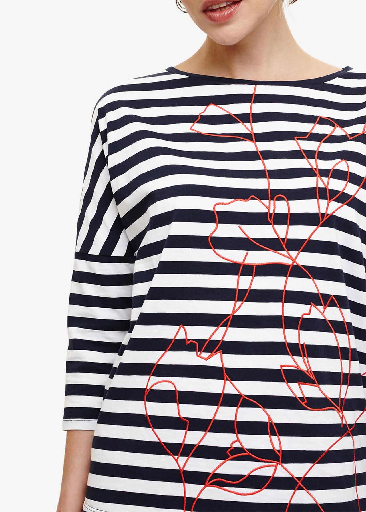 Ethel Embroidered Stripe Top