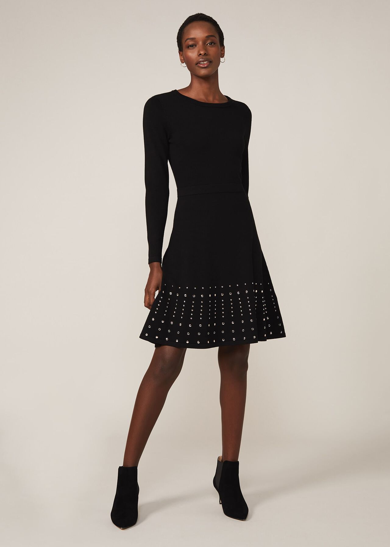 Accalia Stud Fit And Flare Dress