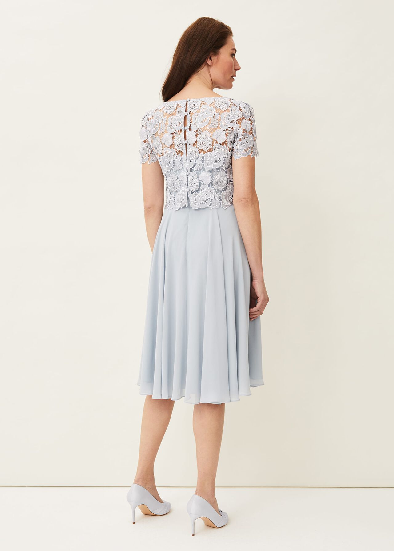 Brandie Lace Bodice Chiffon Dress
