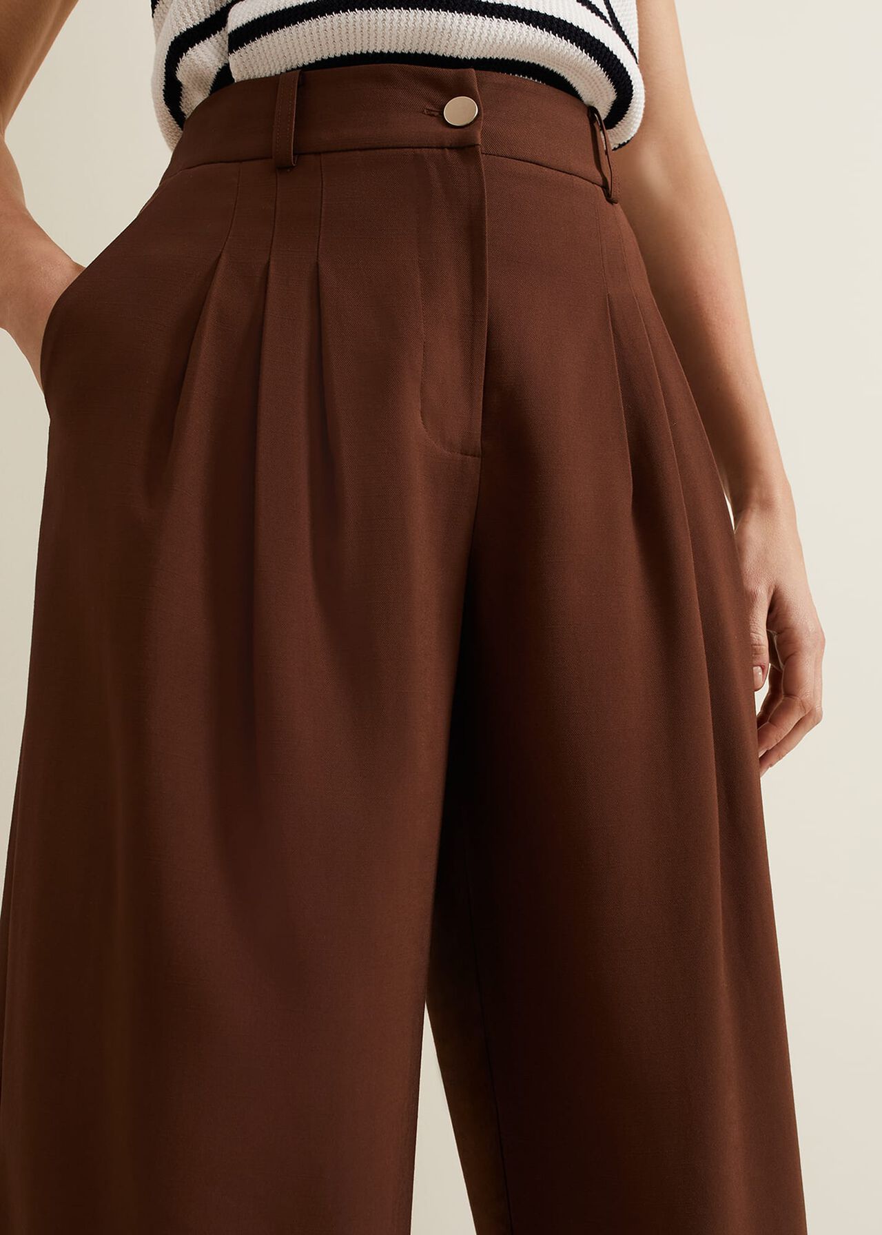 Indiyah Pleated Wide Leg Trousers