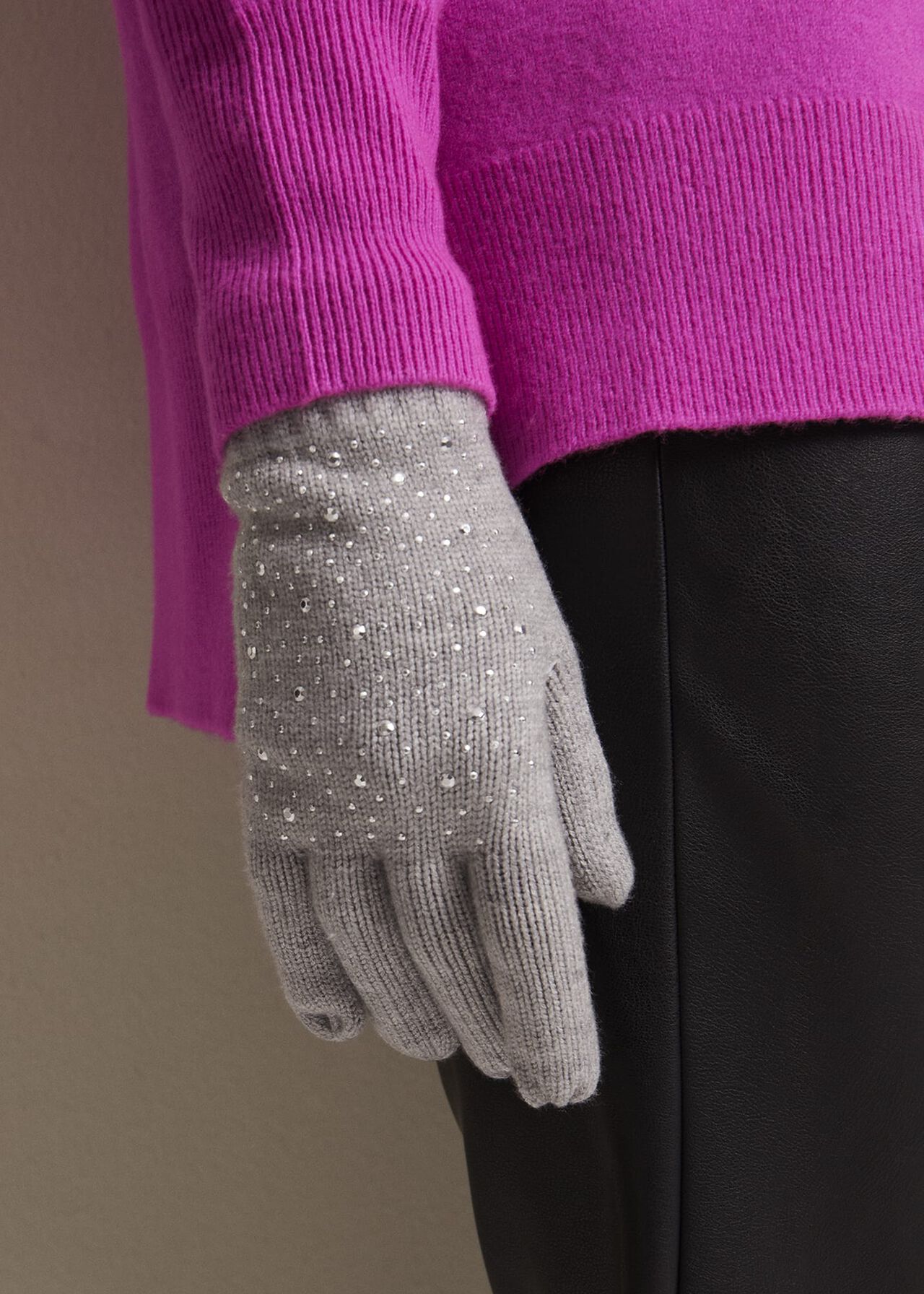 Grey Sparkly Gloves