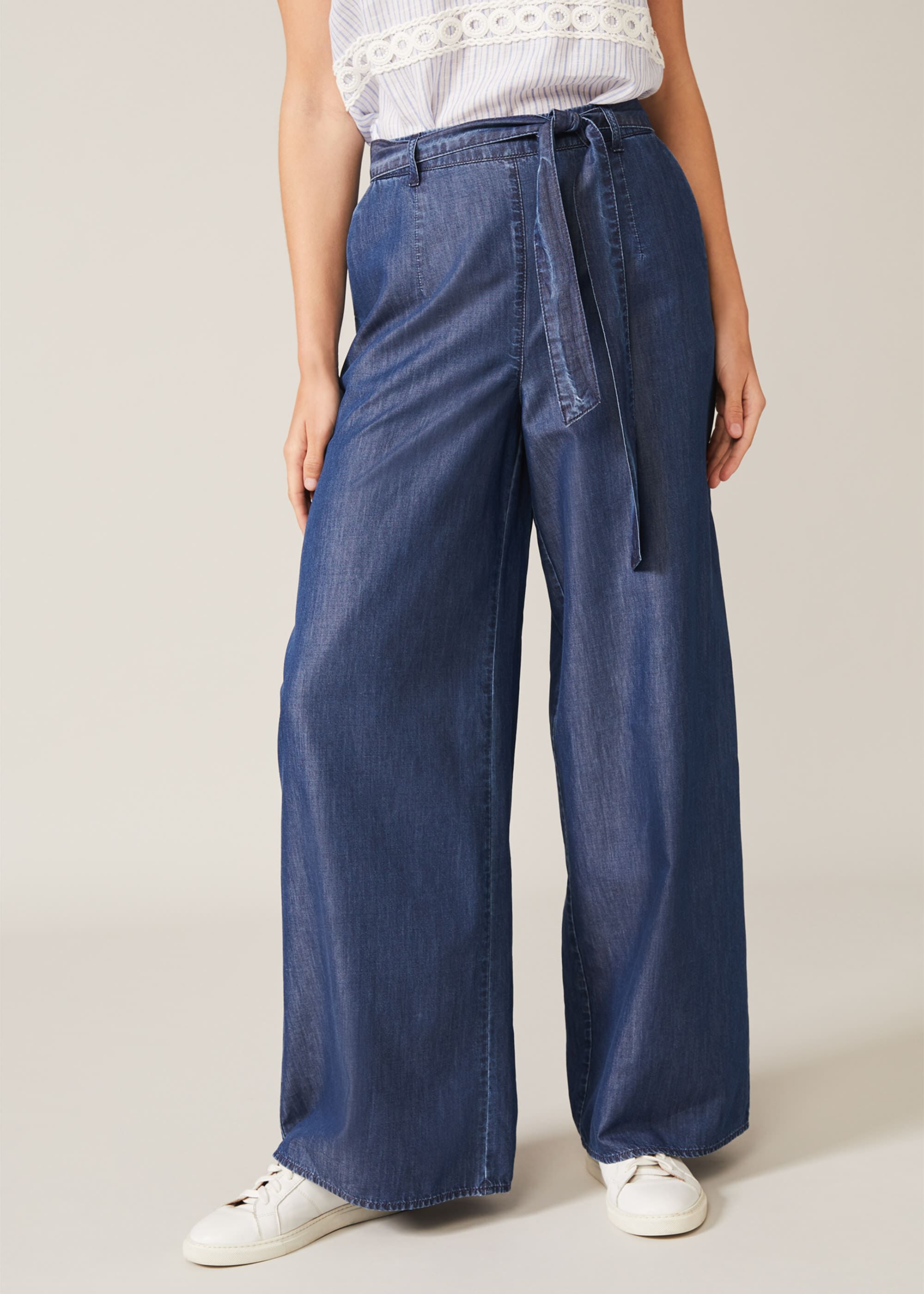 Chambray wide leg on sale trousers