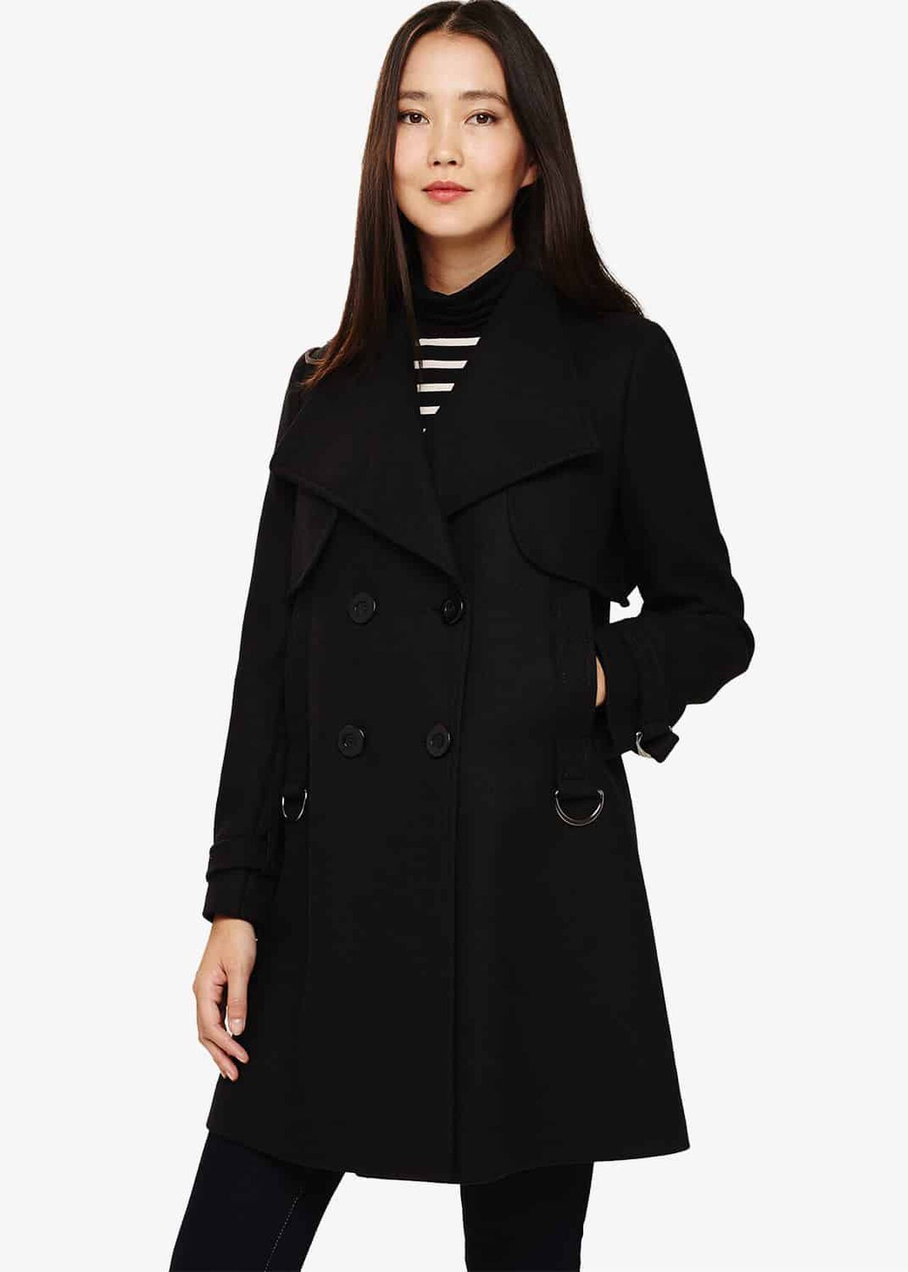 WOOL & GAUZE SWING COAT BLACK 1930