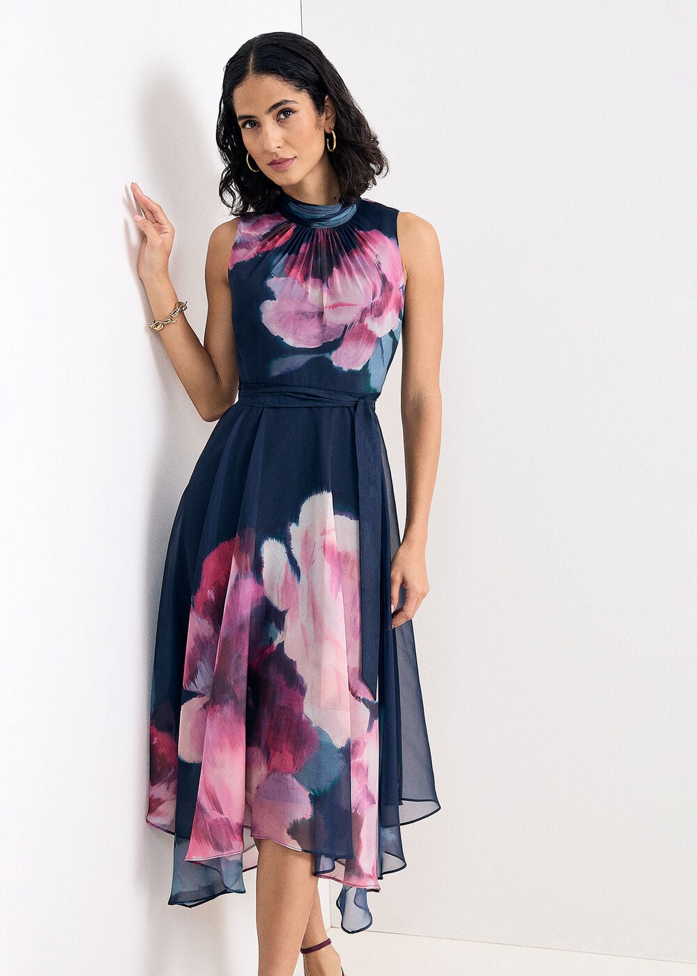 Lucinda Floral Chiffon Midi Dress
