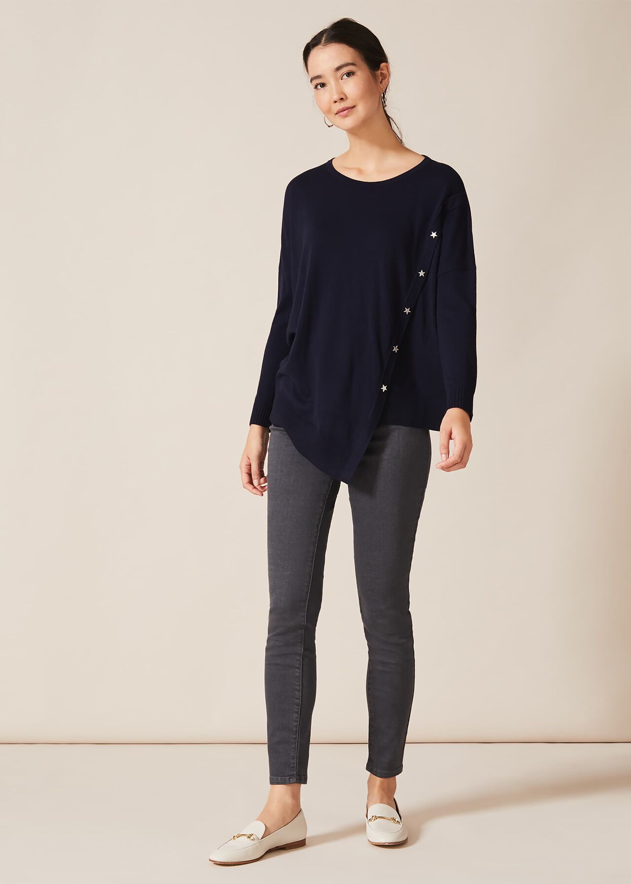 Sonny Star Button Asymmetric Jumper